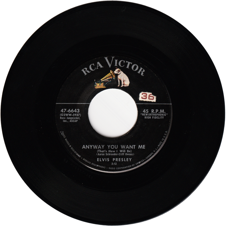 Elvis Presley - Love Me Tender / Anyway You Want Me (Silver Line label)