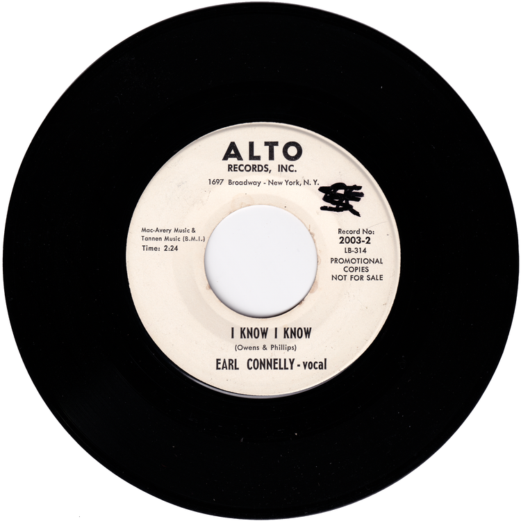 Earl Connelly - Just To Hold My Hand / I Know I Know (Promo)