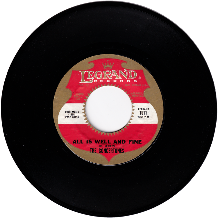 The Concertones - Just One More Time / All Is Well and Fine