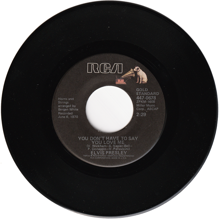 Elvis Presley - Patch It Up / You Don't Have To Say You Love Me (Re-Issue)