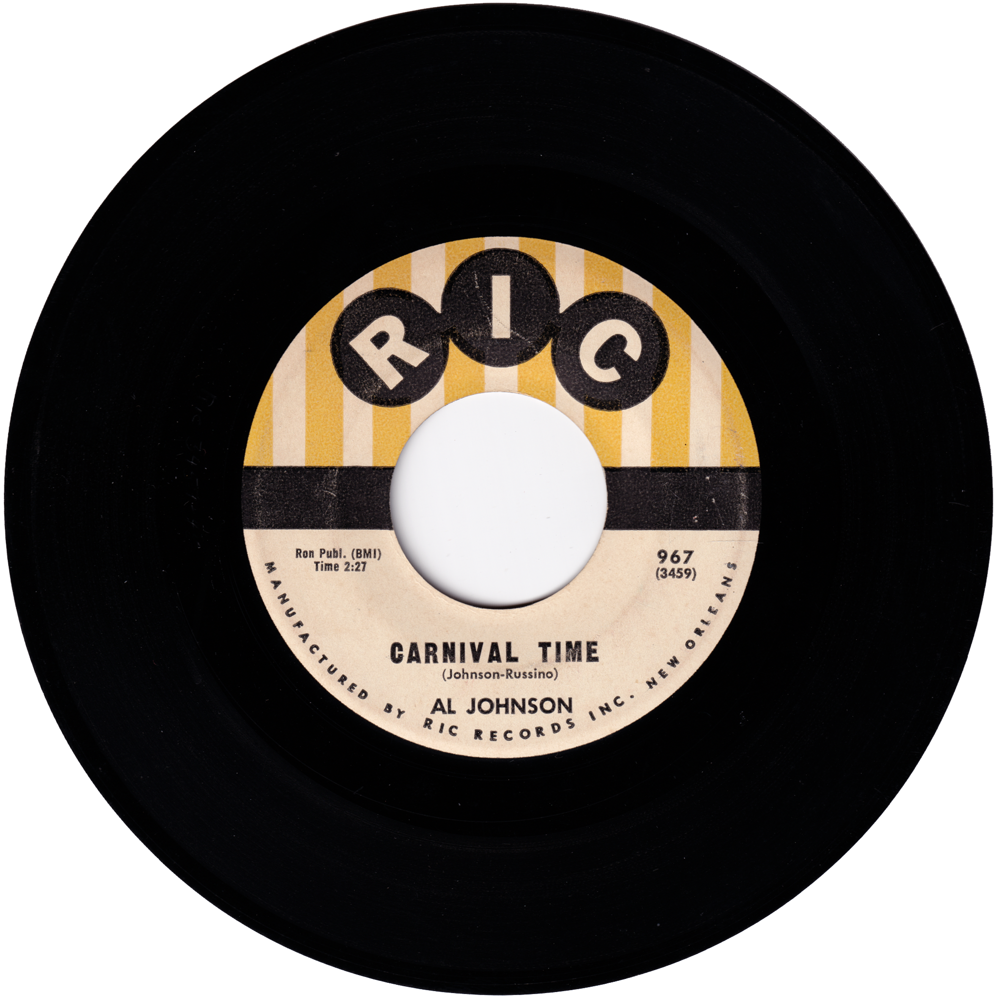 Al Johnson - Carnival Time / Good Lookin' (RIC label) – NIGHT BEAT RECORDS
