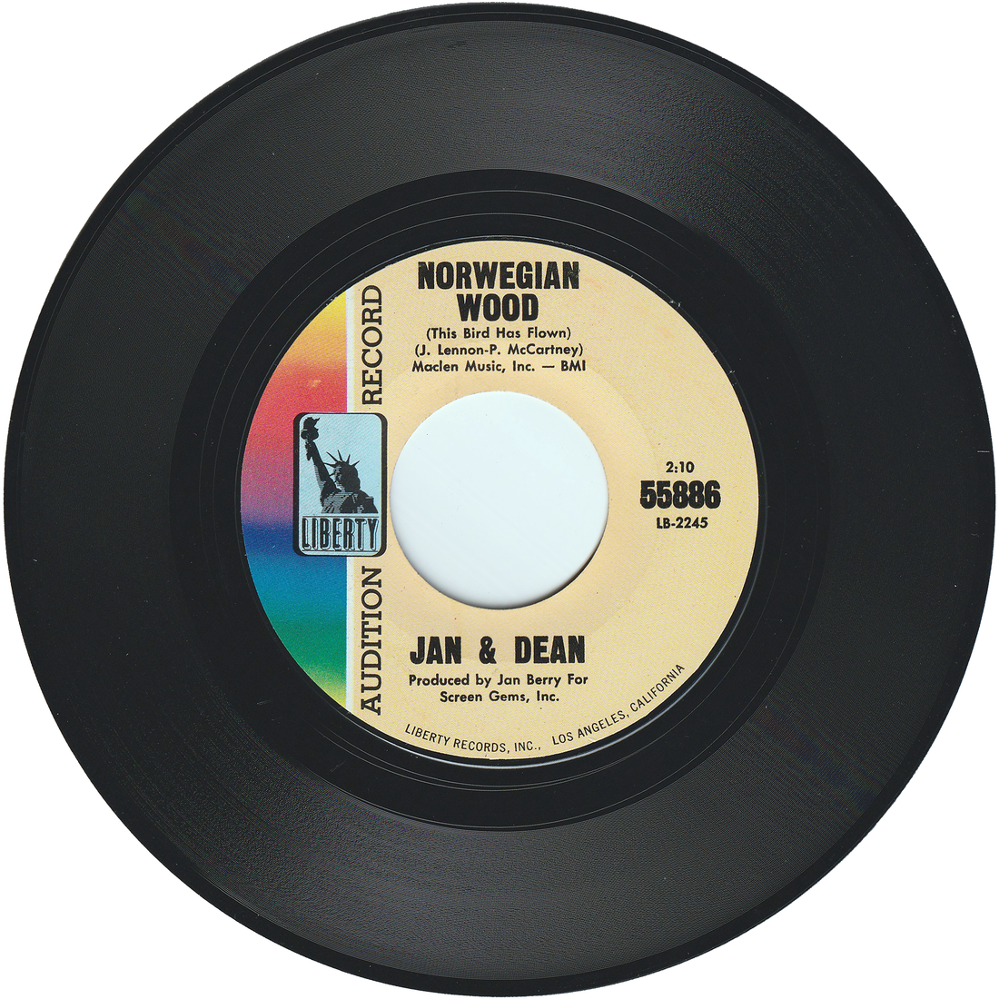 Jan & Dean Popsicle / Norwegian Wood (Promo) NIGHT BEAT RECORDS